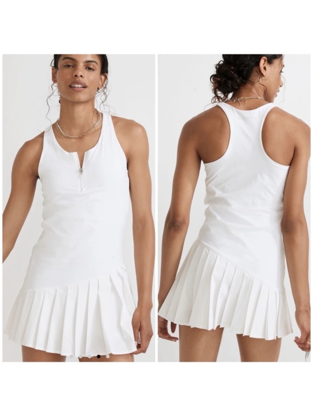 Outdoor Voices Ace Pleated Tennis Dress in White